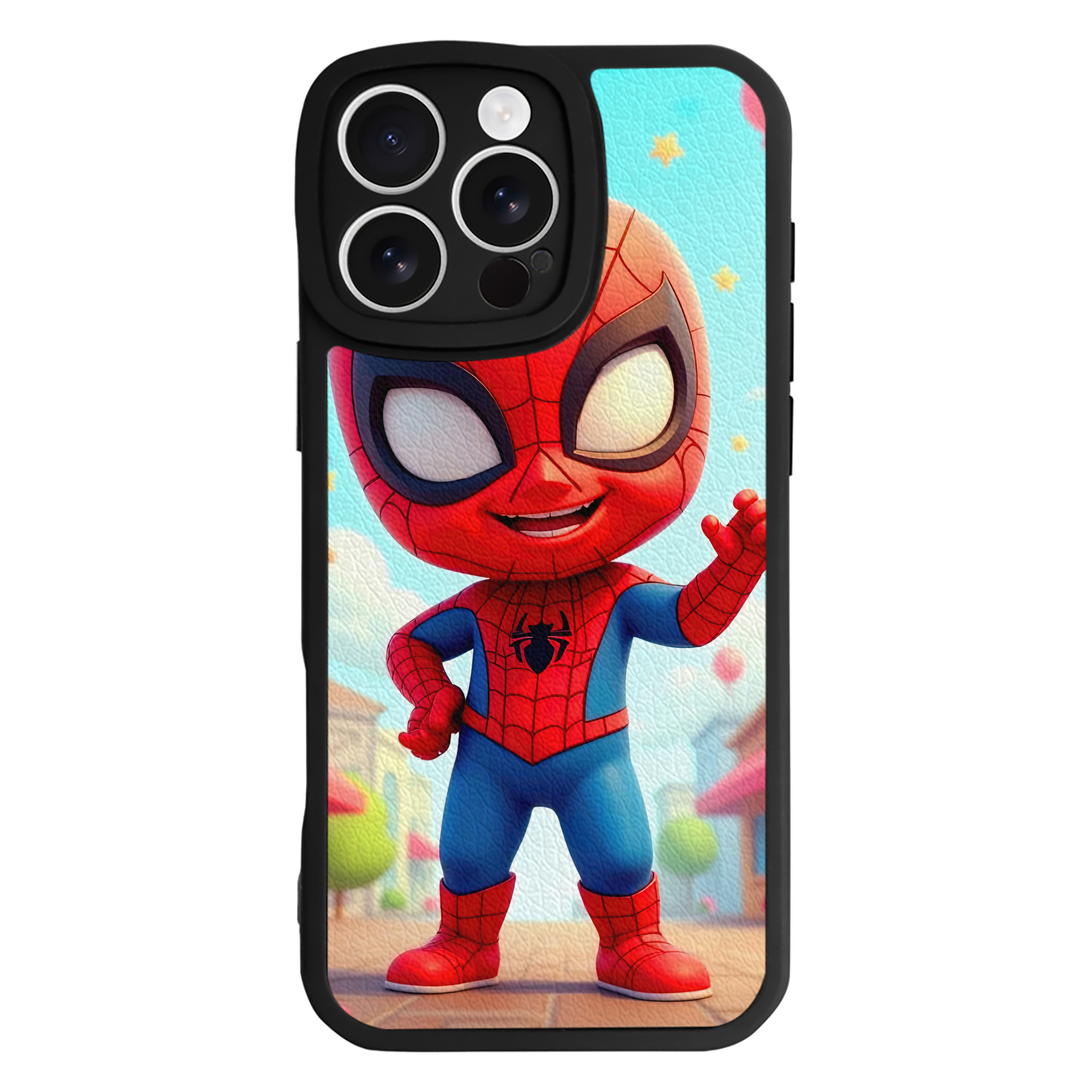 Spider Man スパイダーマン 【iPhone 16シリーズ対応】シリコンスマホケース（レザー調） 材質：シリコン